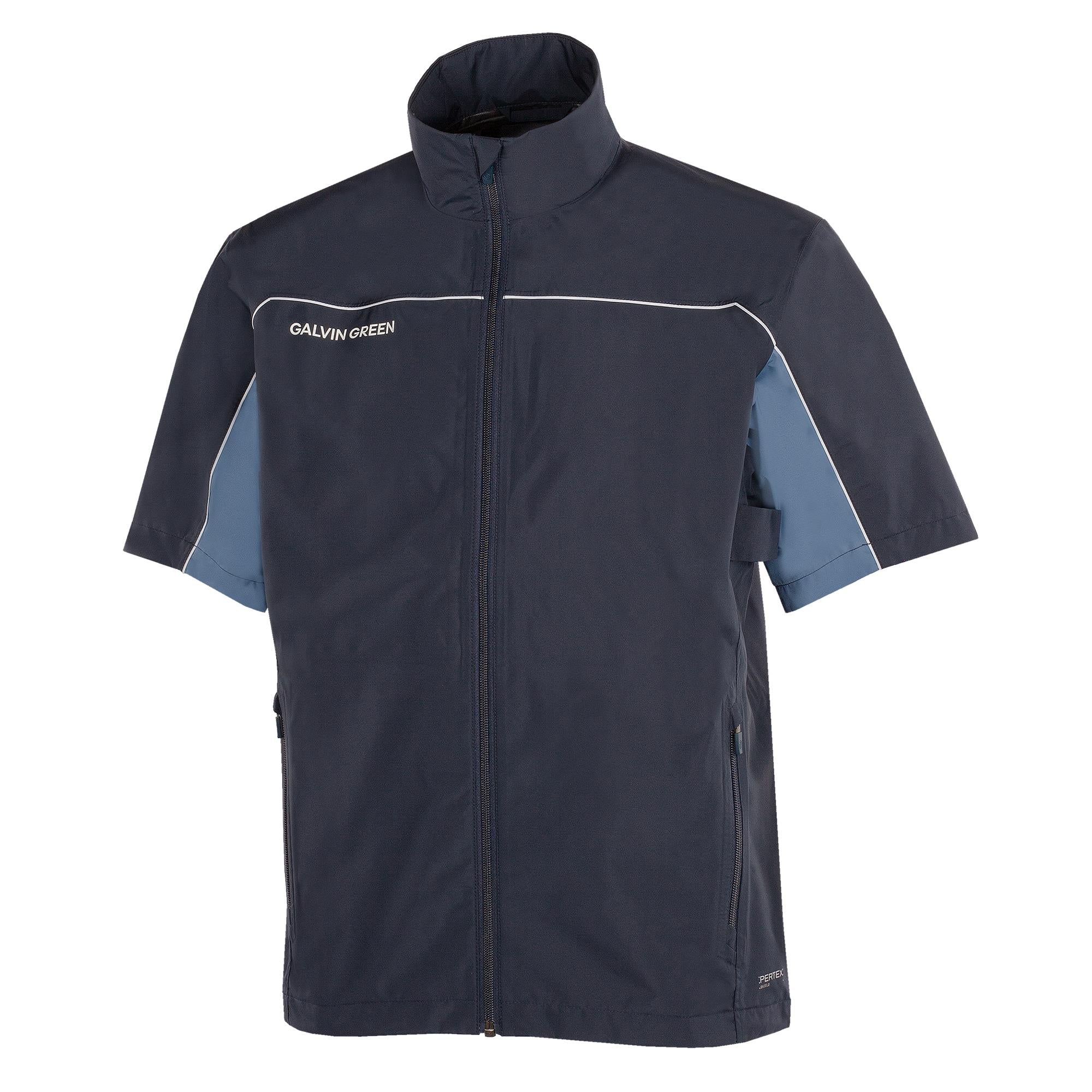 Galvin Green Air Dryvr Pertex Mens Short Sleeve Waterproof Golf Jacket Navy/Moonlight Blue